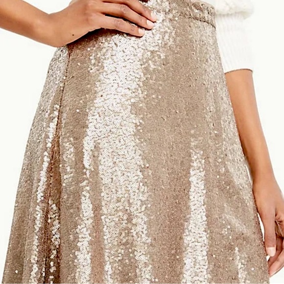 Ann Taylor Rose Gold Sequins A-Line Skirt - Picture 6 of 10